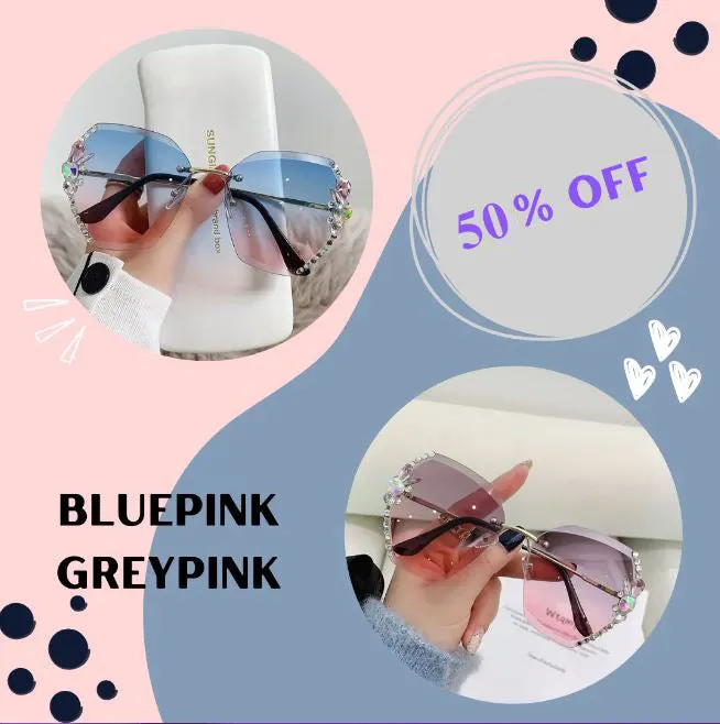 2022 Woman Rimless Diamond Sunglasses