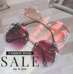 2022 Woman Rimless Diamond Sunglasses