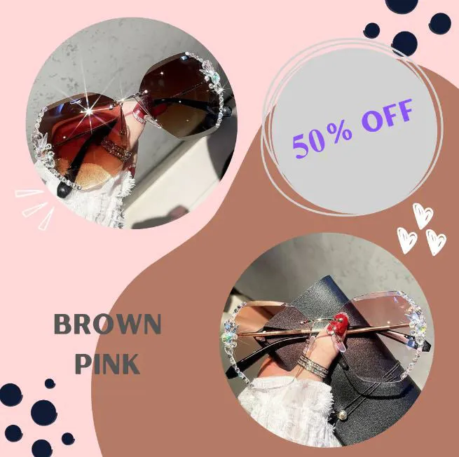 2022 Woman Rimless Diamond Sunglasses