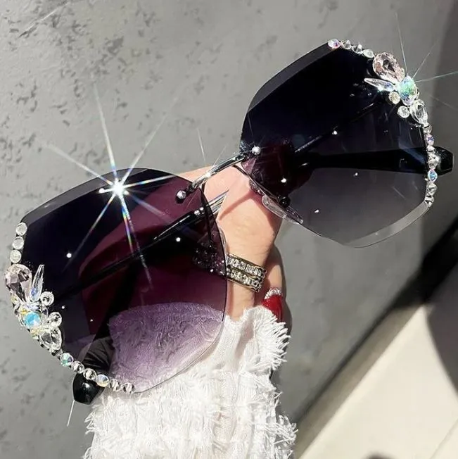 2022 Woman Rimless Diamond Sunglasses