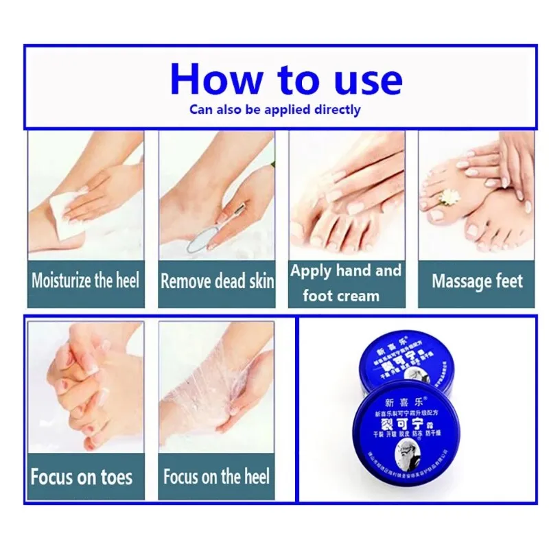 55G Anti Crack Foot Cream Oil Anti-Drying Crack Foot Mask Heel Cracked Repair Removal Dead Skin Chinese Herbal Hand Feet Care