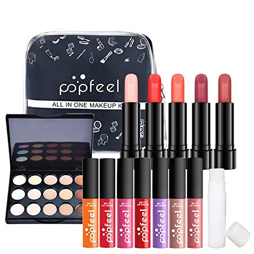 All-in-One Holiday Gift Makeup Set Cosmetic Essential Starter Bundle Include Eyeshadow Palette Lipstick Concealer Blush Mascara Foundation Face Powder - Makeup Kit for Women Full Kit