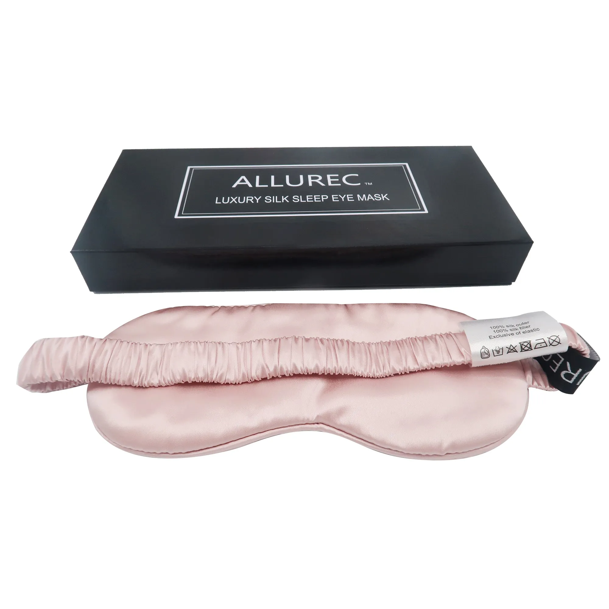 ALLUREC™ Luxury 100% Mulberry Silk Sleep Eye Mask. Top Grade 6A 22 Momme Long Silk.