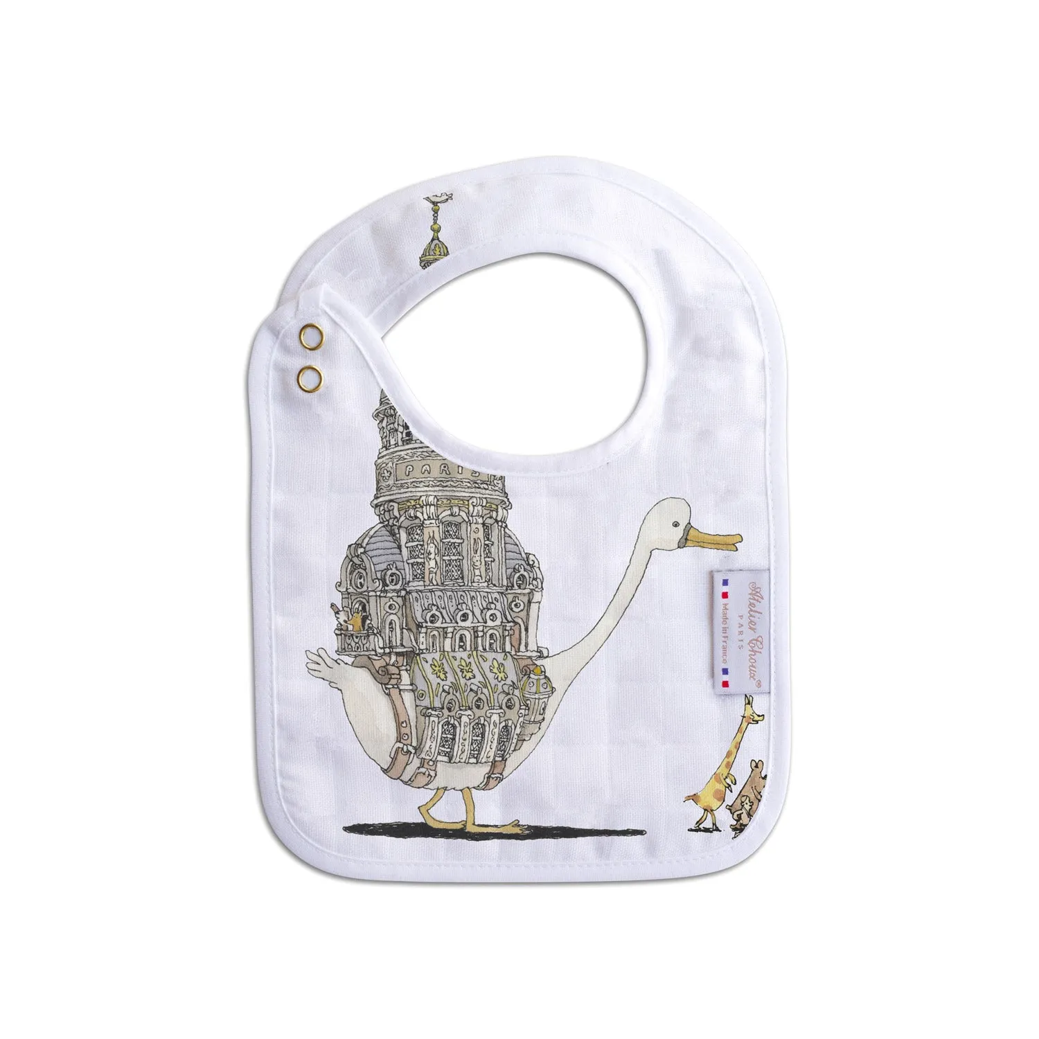 Atelier Choux Small Bib Atelier Choux Gold Snaps