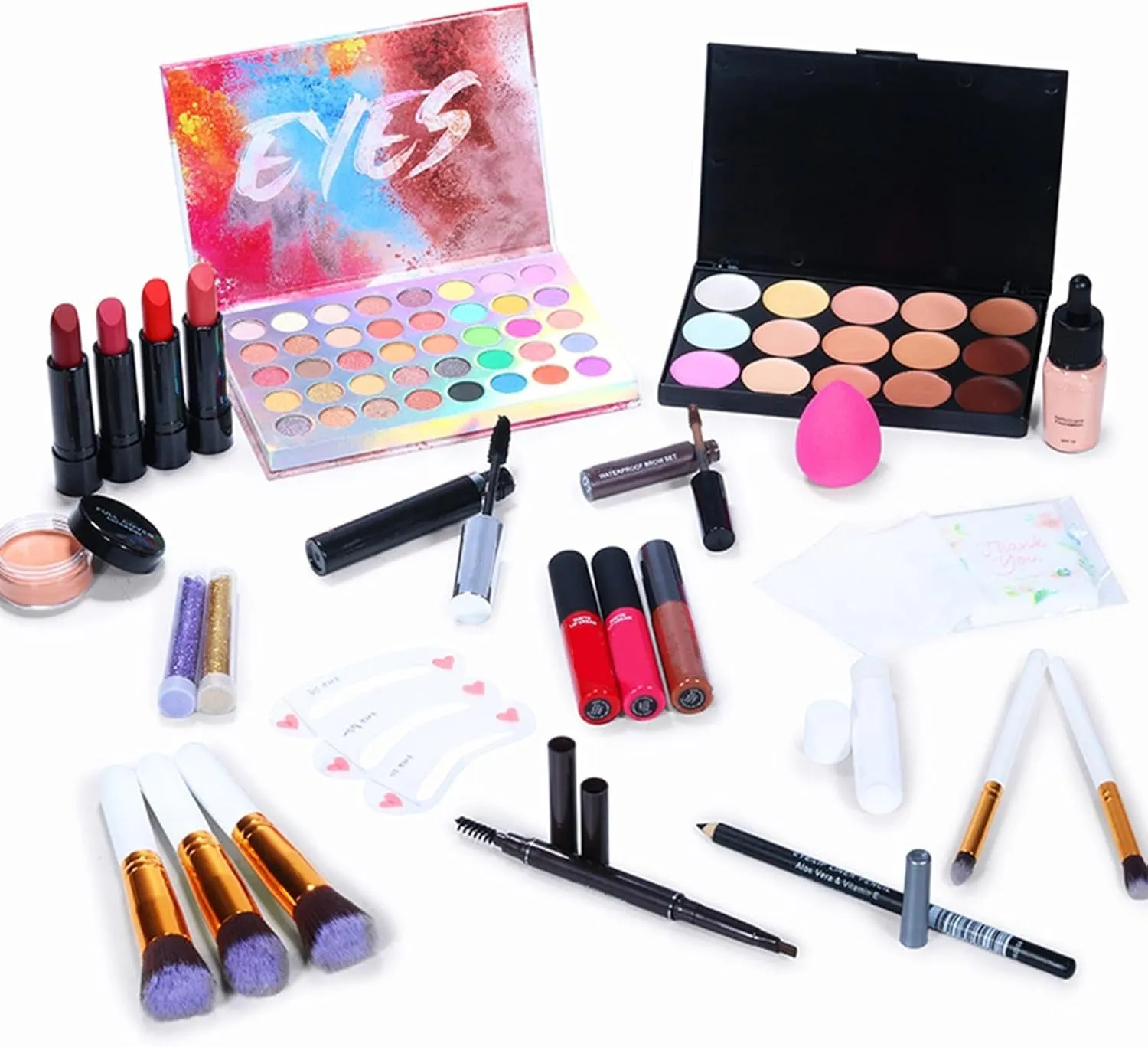 Beginner Makeup Kit - /Set Travel Make-Up Palette | Multipurpose Cosmetic Set Makeup Kits Travel Professional Makeup Kit for Teenagers & Adults