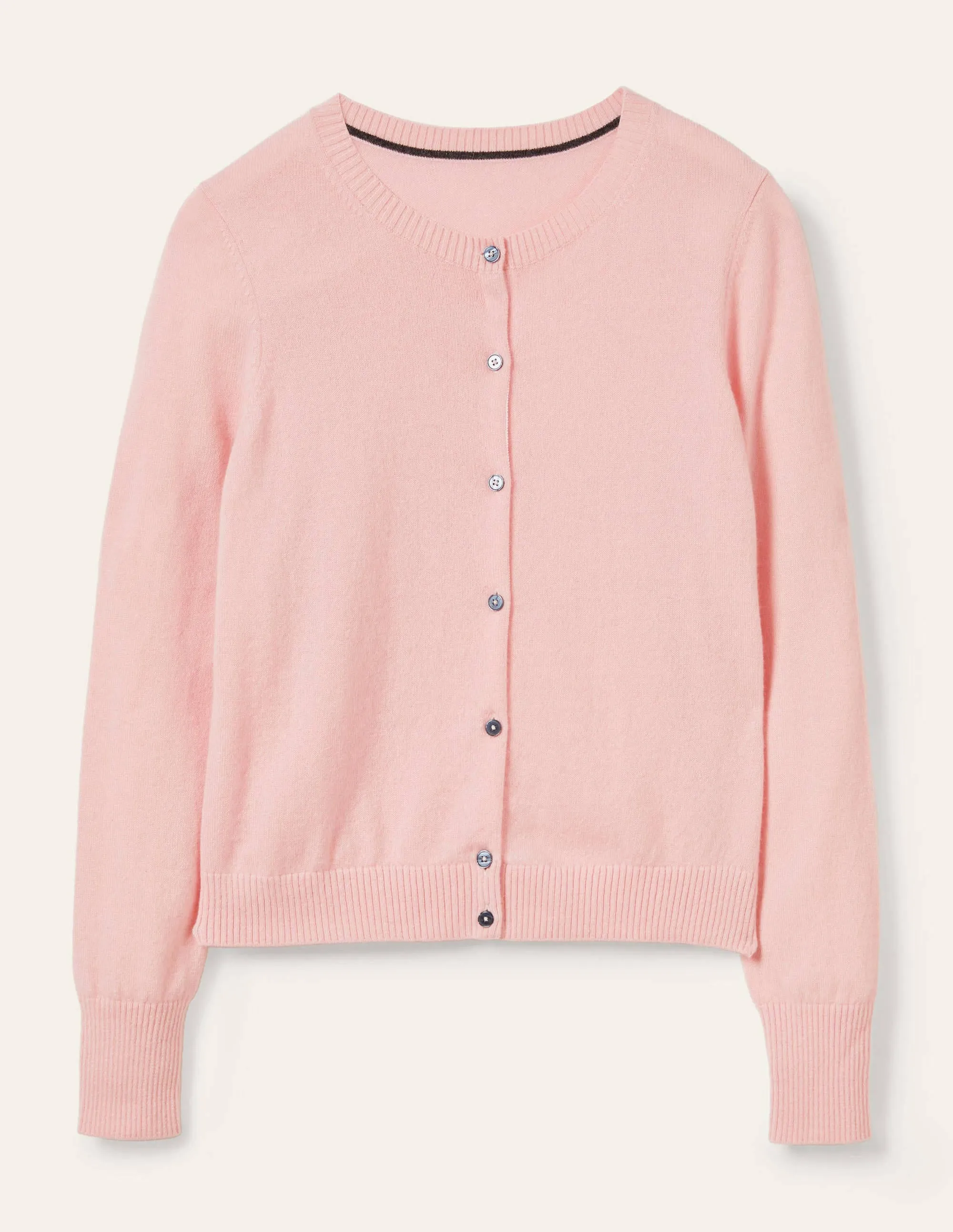 Cashmere Cropped Cardigan-Pink Blush