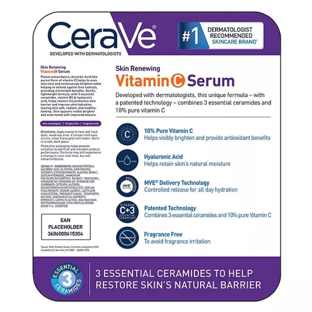 CeraVe - Skin Renewing Vitamin C Serum - 1 Oz - 2 Pack