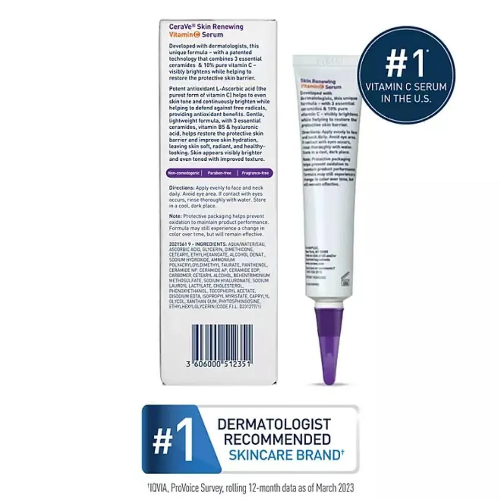 CeraVe - Skin Renewing Vitamin C Serum - 1 Oz - 2 Pack