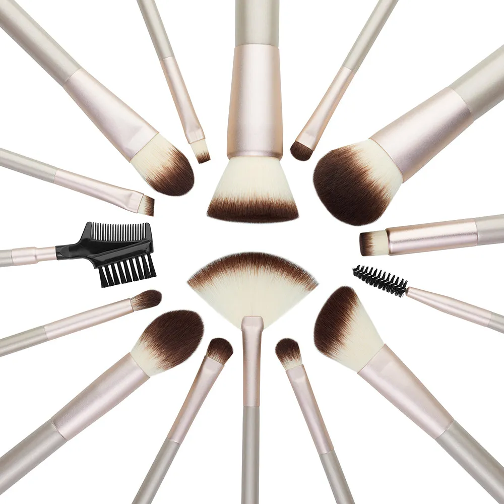 Colorful 15pcs Makeup Brush Set T255