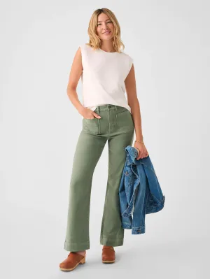 Faherty Stretch Terry Wide Leg Pant - Sea Spray