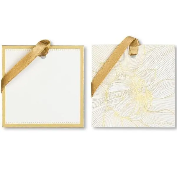 Gift Tag   Ribbons, Flower Power Design, Handmade, Silk Screened (Set of 12 Pieces)