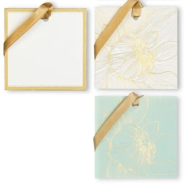 Gift Tag   Ribbons, Flower Power Design, Handmade, Silk Screened (Set of 12 Pieces)
