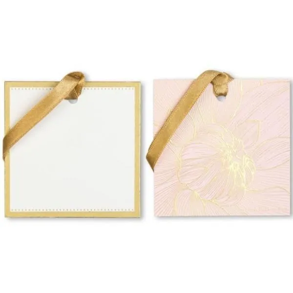 Gift Tag   Ribbons, Flower Power Design, Handmade, Silk Screened (Set of 12 Pieces)