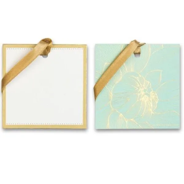 Gift Tag   Ribbons, Flower Power Design, Handmade, Silk Screened (Set of 12 Pieces)