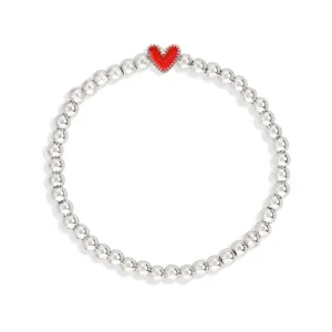 Heart Stretch Bracelet in Red