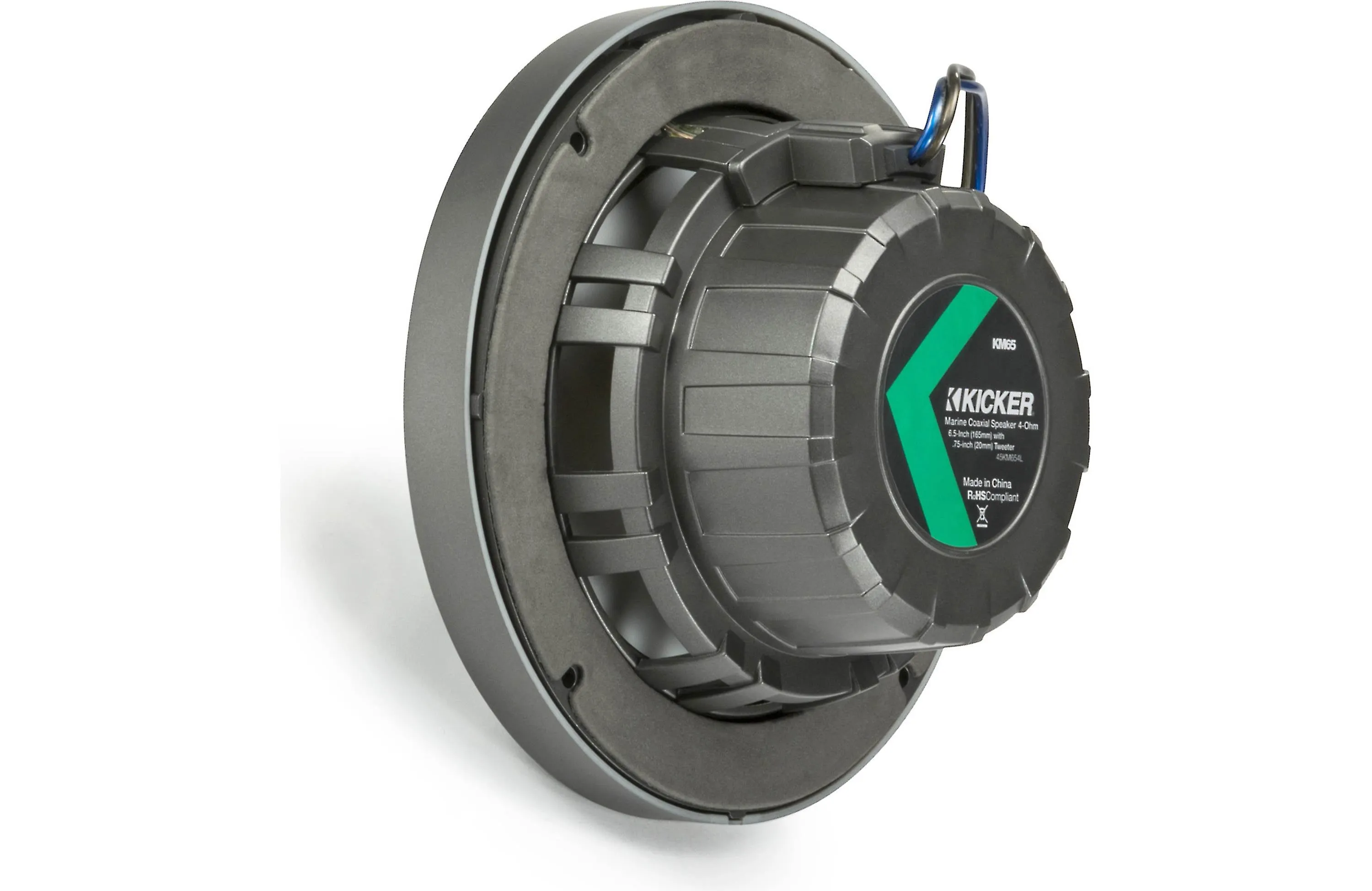 Kicker 45KM654 6-1/2" Marine Speakers With Charcoal And White Grilles (Pair)