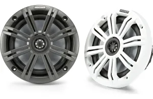 Kicker 45KM654 6-1/2" Marine Speakers With Charcoal And White Grilles (Pair)