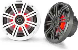 Kicker 45KM654L 6-1/2" 2-Way Marine Speakers With LED Lighting