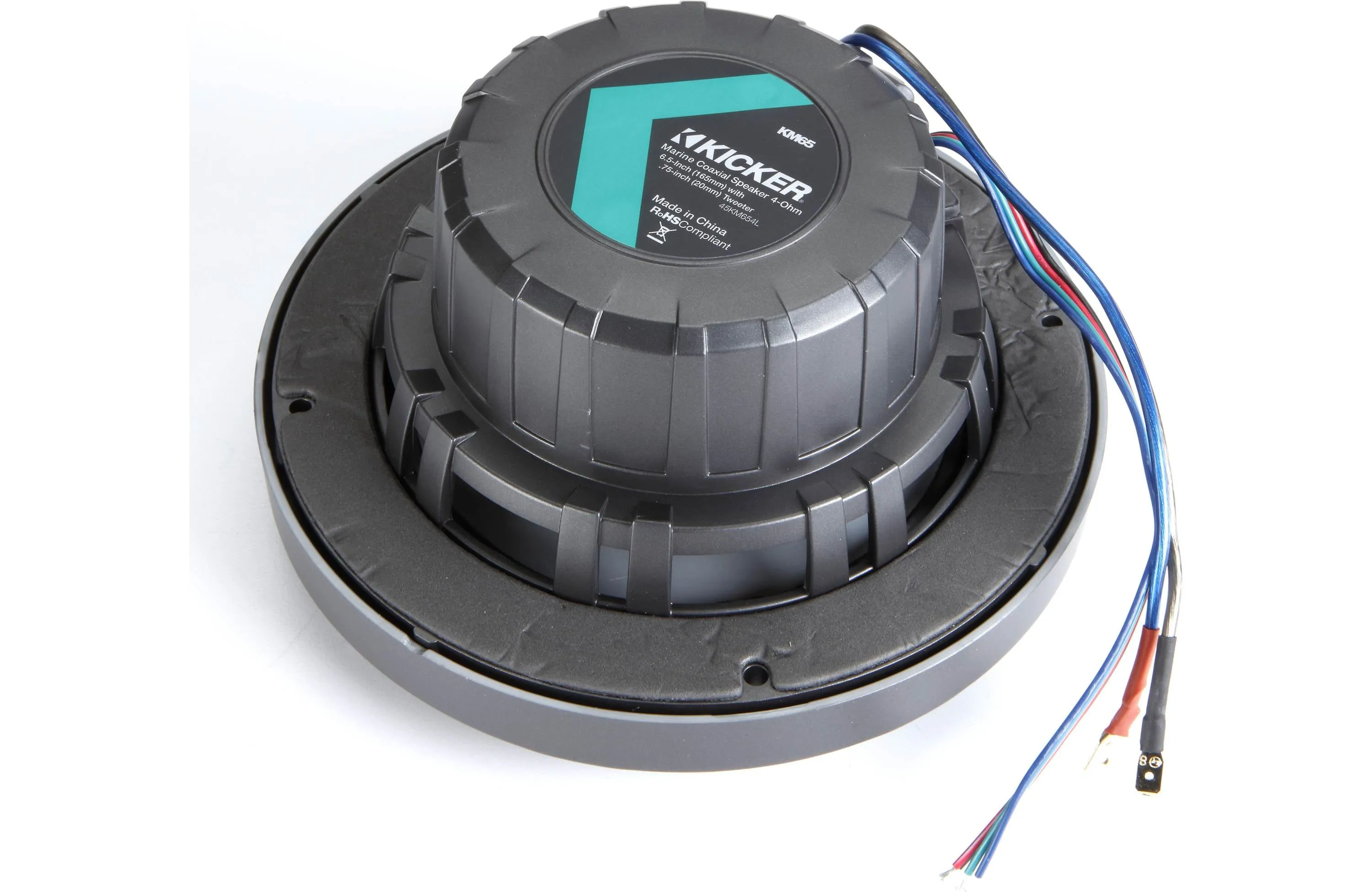 Kicker 45KM654L 6-1/2" 2-Way Marine Speakers With LED Lighting