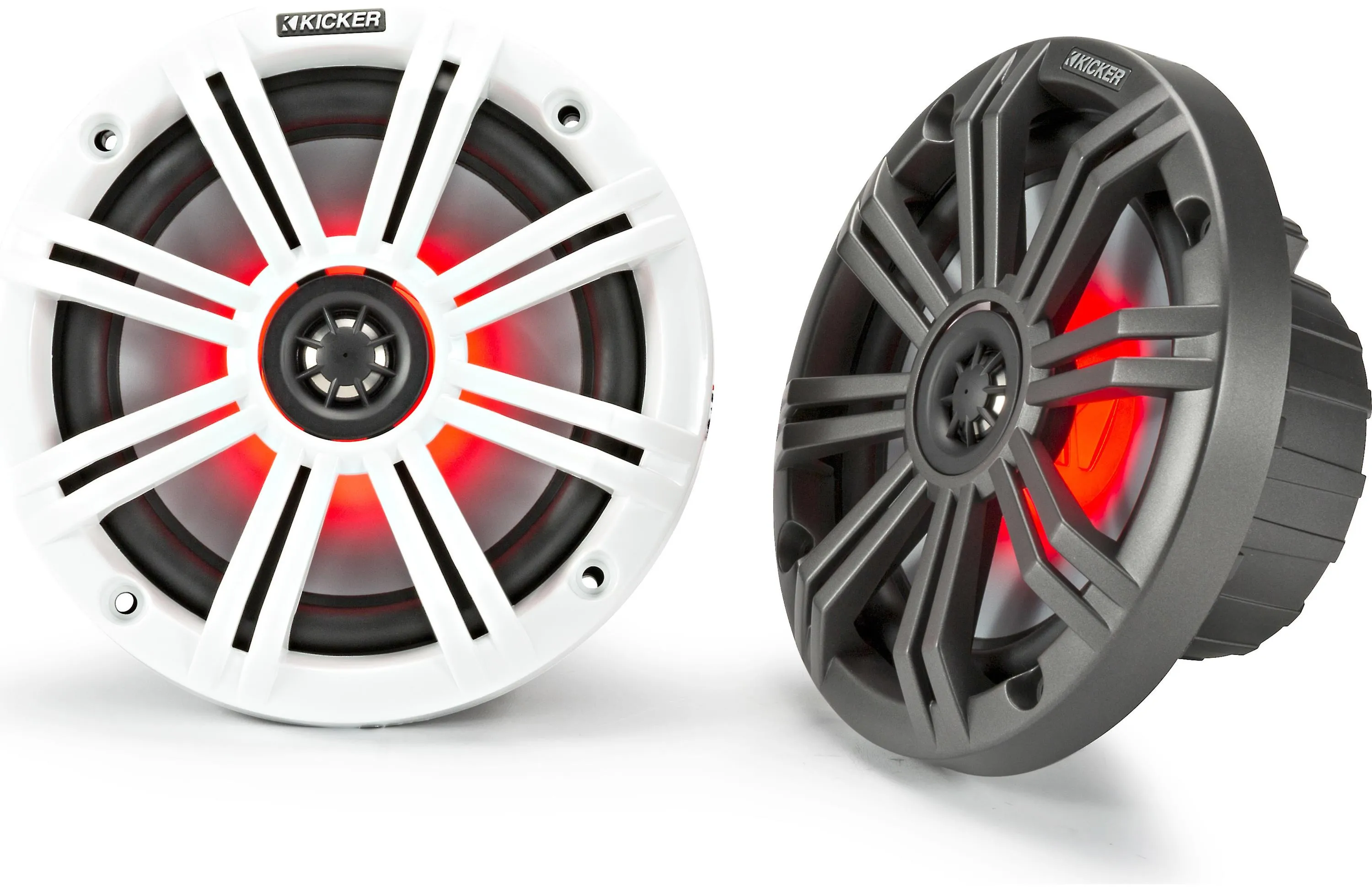 Kicker 45KM654L 6-1/2" 2-Way Marine Speakers With LED Lighting