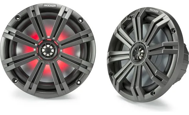 Kicker 45KM84L 8" Full-Range Marine Speakers With LED Lighting (Pair)