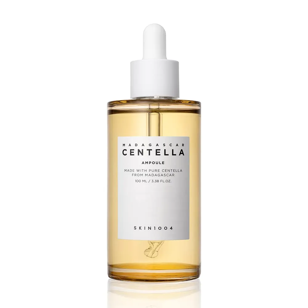 Madagascar Centella Asiatica Ampoule Facial Serum 1.85 fl.oz, 55ml, 100% Centella Asiatica Extract Soothes Acne Prone and Sensitive Skin