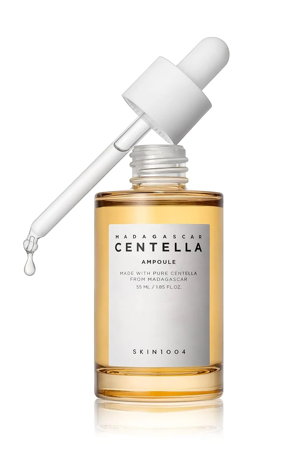 Madagascar Centella Asiatica Ampoule Facial Serum 1.85 fl.oz, 55ml, 100% Centella Asiatica Extract Soothes Acne Prone and Sensitive Skin