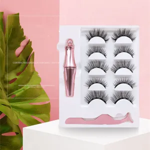 Magnet False Eyelashes Natural Thick Liquid Eyeliner Set