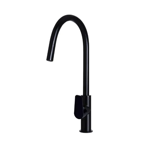 Meir Paddle Round Pull Out Kitchen Sink Mixer Tap Matte Black