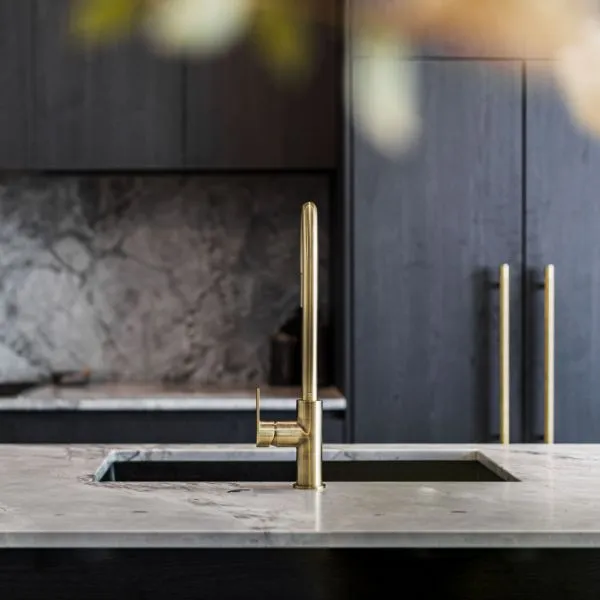 Meir Paddle Round Pull Out Kitchen Sink Mixer Tap Tiger Bronze
