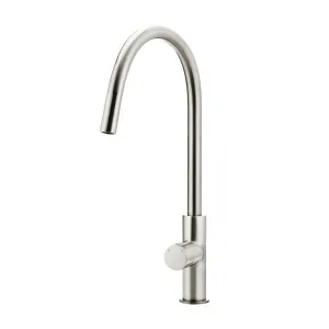 Meir Pinless Round Pull Out Kitchen Sink Mixer Tap Brushed Nickel