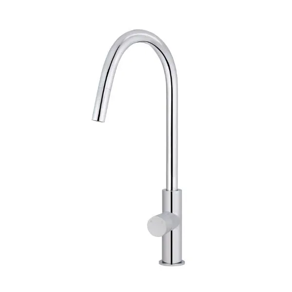 Meir Pinless Round Pull Out Kitchen Sink Mixer Tap Chrome