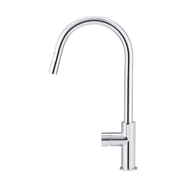 Meir Pinless Round Pull Out Kitchen Sink Mixer Tap Chrome