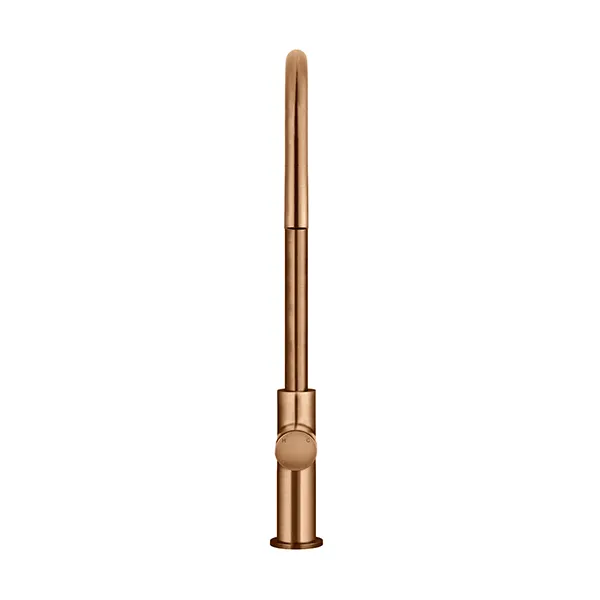 Meir Pinless Round Pull Out Kitchen Sink Mixer Tap Lustre Bronze