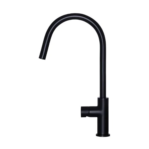 Meir Pinless Round Pull Out Kitchen Sink Mixer Tap Matte Black