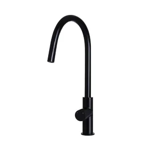 Meir Pinless Round Pull Out Kitchen Sink Mixer Tap Matte Black