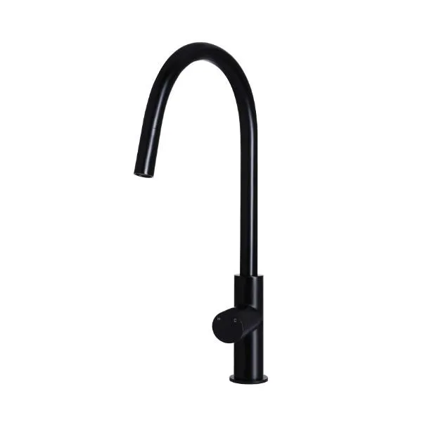 Meir Pinless Round Pull Out Kitchen Sink Mixer Tap Matte Black