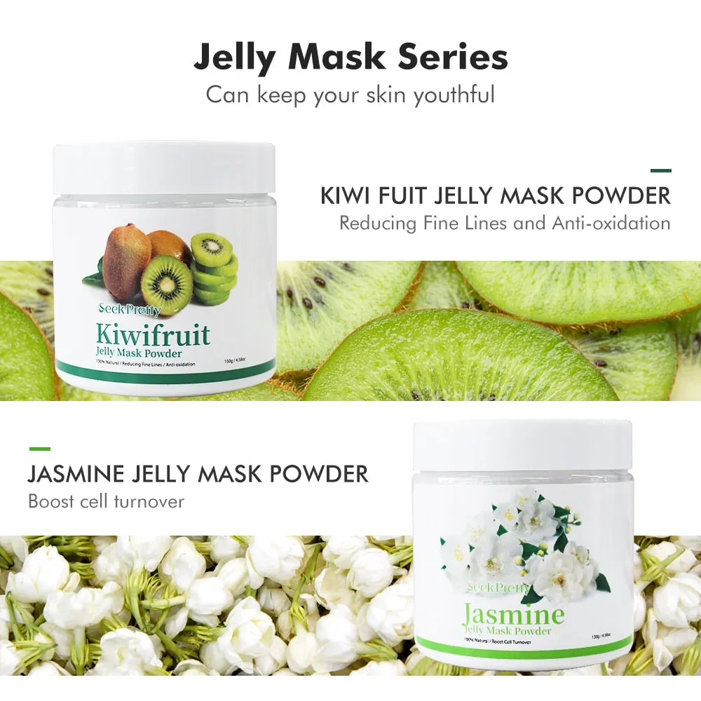 Natural Soft Hydro Jelly Face Mask Powder Series Rose Whitening Aloe Vera Mask DIY Rubber Facial SPA Jelly Mask Facial Skin Care