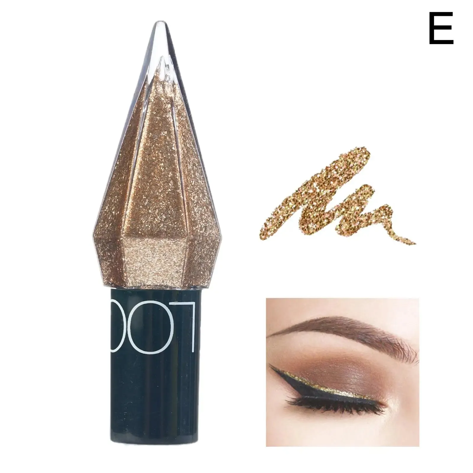 NEW High-end Shiny Diamond Liquid Eyeshadow Waterproof Silver Rose Gold Color Sparkle Shimmer Glitter Sequins Eyeliner Eye Shado