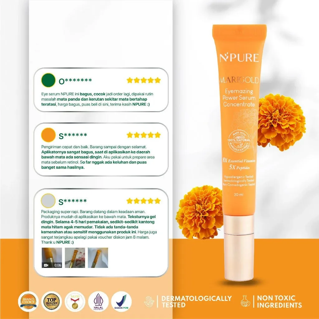 NPURE Eye Serum / Marigold / Eyemazing Power Serum Concentrate/ Krim Mata / Anti Mata Hitam Panda / Kantong Mata