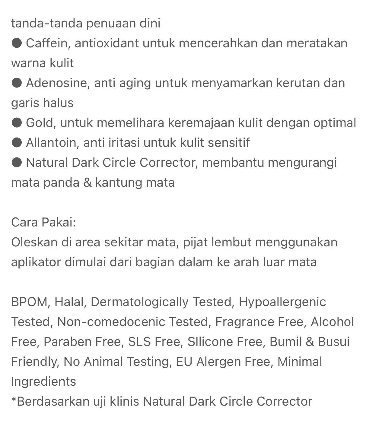 NPURE Eye Serum / Marigold / Eyemazing Power Serum Concentrate/ Krim Mata / Anti Mata Hitam Panda / Kantong Mata