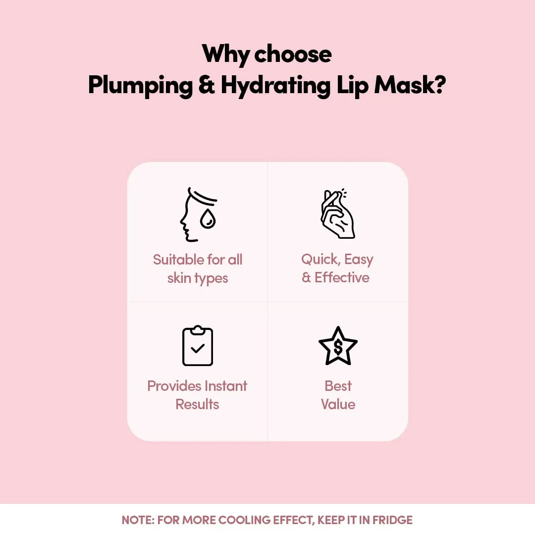 Prolixr Plumping & Hydrating Lip Mask - For Pink Lips (Witch Hazel, Aloe Vera, Acai Berry & Mulberry) Dark, Dull, Dry & Chapped Lips | Women & Men | 3 Strips