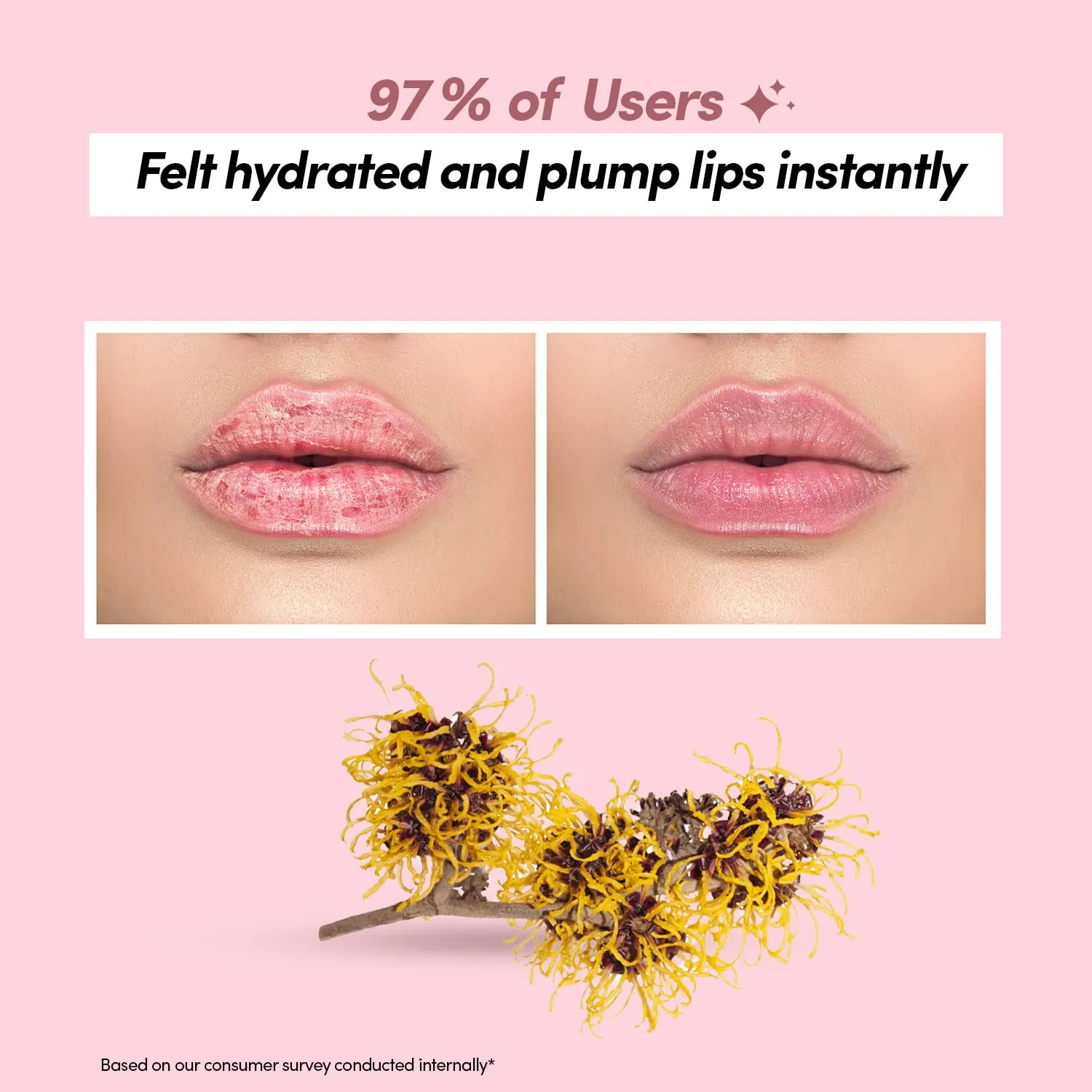 Prolixr Plumping & Hydrating Lip Mask - For Pink Lips (Witch Hazel, Aloe Vera, Acai Berry & Mulberry) Dark, Dull, Dry & Chapped Lips | Women & Men | 3 Strips