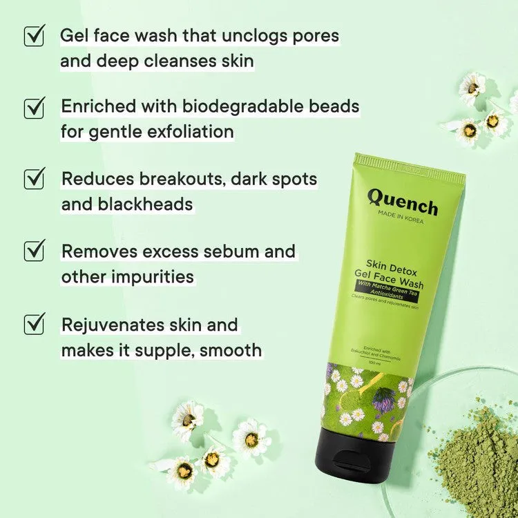 Skin Detox Gel Face Wash with Matcha Green Tea Anti-Oxidants - 100 ML - Free
