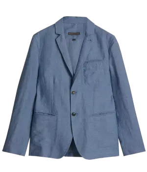 Slim Fit Notch Lapel Jacket in Dutch Blue