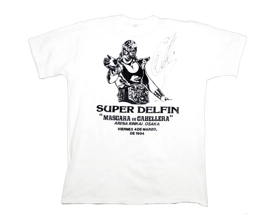 SUPER DELFIN MASCARA VS CABELLERA T-SHIRT LG