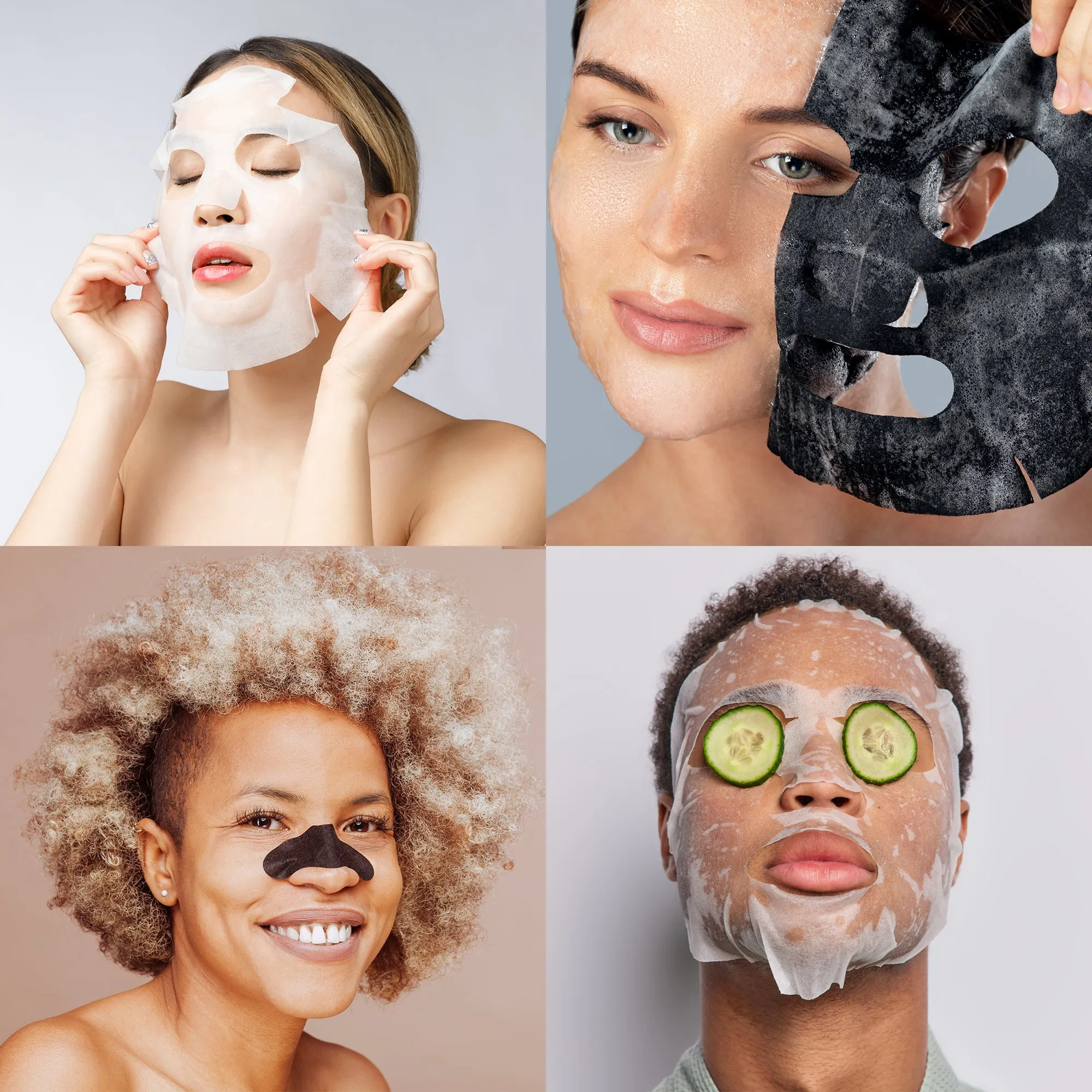Ultimate Skincare Bundle: Charcoal Sheet Mask   Tea Tree Sheet Mask   Cucumber Sheet Masks    Cleansing Charcoal Nose Pore Strip