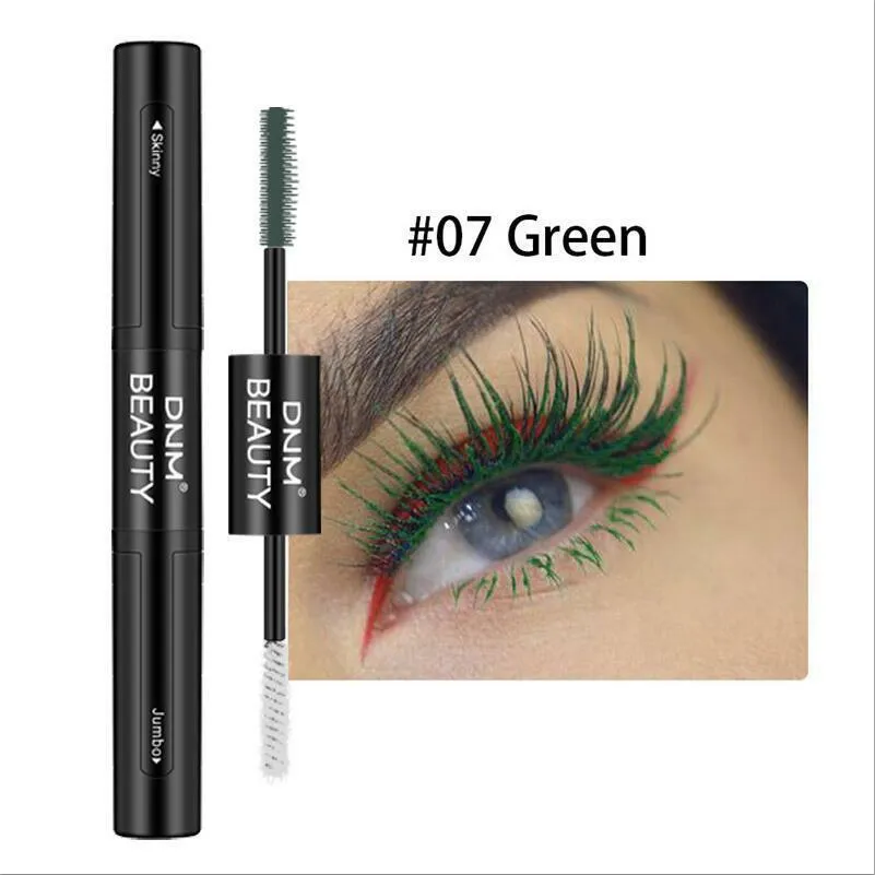 US 1-2Pcs Dual Head 4D Silk Fiber Eyelash Extension Colorful Waterproof Mascara