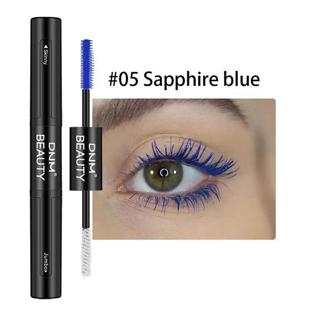 US 1-2Pcs Dual Head 4D Silk Fiber Eyelash Extension Colorful Waterproof Mascara