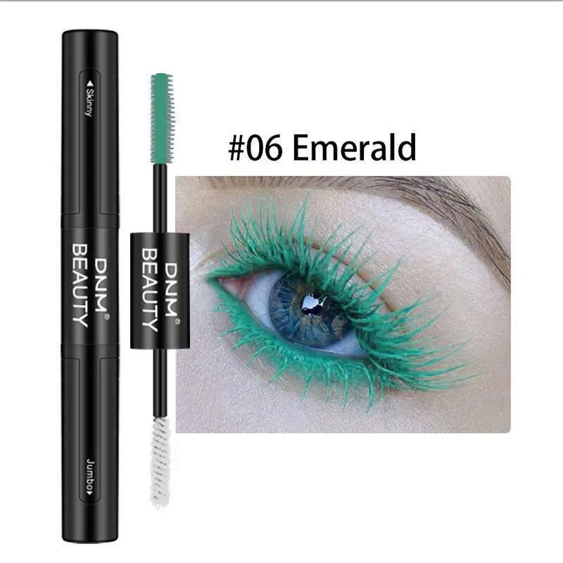US 1-2Pcs Dual Head 4D Silk Fiber Eyelash Extension Colorful Waterproof Mascara